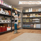 REIBII Storage Shelves 45.3''W Wire Shelving Unit 4 Tier Metal Shelves for Storage Rack Metal Shelving for Pantry Shelves Kitchen Steel Shelving, 45.3''W*63''H*17.7" D