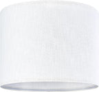 White Linen Lampshades Set of 2 Large, Drum Lamp Shade 16" Top x 16" Bottom x 12" High (Spider) Modern Lamp Shades for Table Lamps & Floor Lamp - Lampshades Replacement,Required Assembly -By GO&SO