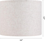 Large Drum Lamp shades Set of 2 Oatmeal Linen Lampshade 16" Top x 16" Bottom x 12" High (Spider) Farmhouse Lampshade for Table & Floor Lamp - Lampshades Replacement By GO&SO