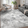 GENIMO Washable Area Rugs for Living Room, 8x10 Modern Non Slip Rugs, Low Pile Lightweight Soft Print Rug for Bedroom, Dining Room, Home Office, Grey