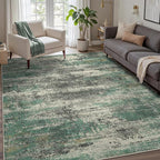 GENIMO Washable Rug-6x9 Area Rugs Lightweight Low Pile Carpet with Rubber Backing, Modern Pet Friendly Decorative Rug for Living Room, Bedroom, Playroom, Sage Green