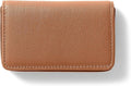 Leatherology Cognac Business Card Case, Magnetic Closure ID Holder, Full Grain Leather