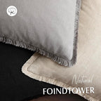 Foindtower Set of 2 Decorative Linen Fringe Throw Pillow Covers Cozy Farmhouse Cushion Cover with Tassels Accent Pillowcase for Couch Chair Sofa Bed Living Room Home Decor,16×16 Inch,Light Rustic Gray