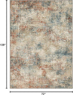 GENIMO Washable Area Rugs for Living Room, 6x9 Modern Non Slip Rugs, Low Pile Lightweight Soft Print Rug for Bedroom, Dining Room, Home Office, Multi