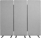 Stand Up Desk Store ReFocus Freestanding Noise Reducing Acoustic Room Wall Divider Office Partition (Cool Grey, 72" x 66", Zippered 3-Pack)