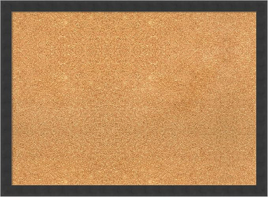 Amanti Art Natural Cork Board for Wall, 22x30 Vision Board with Black Wood Frame, Medium Corkboard Office Decor for Home Organization, Modern Contemporary Corkboard Pinboard to display items for home