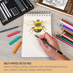 U.S. Art Supply 5.5”x8.5 Premium Heavy-Weight Paper Spiral Bound Sketch Book: 90 Pound (160gsm), 30-Sheet Drawing Pad (2 Pack)