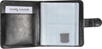 Wisdompro Business Card Book Organizer, Premium PU Leather Wallet Name Credit ID Card Holder Case with Magnetic Shut for 64 Business Cards (Build in 64 Card Slot & 14 Small Cells for Memory Cards)