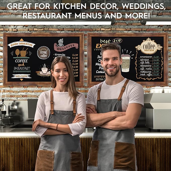 HBCY Creations Rustic Magnetic Wall Chalkboards (Torched Brown, 24 x 36 Inch)