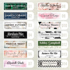 Acrylic Desk Name Plate Personalized with Wooden Base - 28 Backgrounds - Custom Name Plate for Desk, Office Decor, Teacher Appreciation Gifts