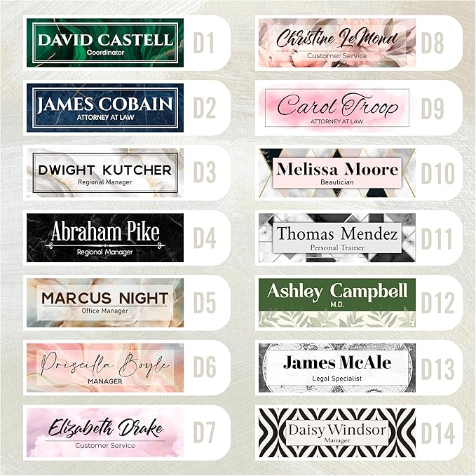 Acrylic Desk Name Plate Personalized with Wooden Base - 28 Backgrounds - Custom Name Plate for Desk, Office Decor, Teacher Appreciation Gifts