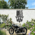 Custom US Flag Motorcycle Metal Sign Personalized Biker Name Signs Custom Garage Decor Motorbikes Wall Art Decor Motorcycle Sign Men Room Decorate Gifts for Men Husband Rider