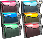 MINDEPOT Wall File Organizer,Hanging Wall Mounted File Folder Binder Holder Mail Organizer for Office,Home and School Supplies