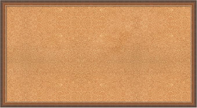 Amanti Art Natural Cork Board for Wall, 24x44 Vision Board with Bronze Frame, Oversize Corkboard Office Decor for Home Organization, Modern Corkboard Pinboard to Display Items for Home Organization