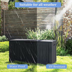 Decksplore 75 Gallon Outdoor Storage Box with Wheels, Waterproof Lockable Resin Deck Box Patio Storage Bin for Pool Accessories Cushion Furniture, Garden Tools, UV-Resistant Outside Delivery Black