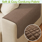Couch Arm Covers, Waterproof Armrest Cover for Sofa, Armchair, Loveseat, Non-Slip Recliner Arm Covers, Sofa Headrest Covers, Arm Chair Covers Set of 2 (Chocolate, 26"×26")