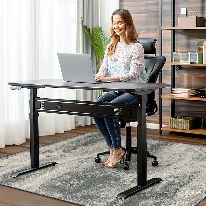 Office Chair Mat for Hardwood Tile Floor, Abstract 36"X 48" Desk Mats for Office Chair on Rolling Chairs Carpet, Desk Anti-Slip 1/5" Thick Rug for Computer Chair, Thin Low-Pile Floor Mat, Green Beige