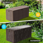 PATIOEASY 180GAL Deck Box -Grey,Wheeled Footlocker,Waterproof Resin Storage Bin for Patio Cushions