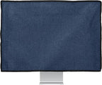 kwmobile Dust Cover for 27-28" Monitor - Linen Monitor Display Protector - Protect Your Computer Screen - Blue Grey