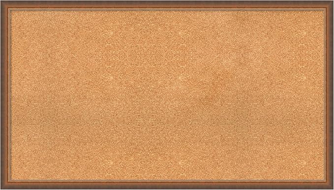 Amanti Art Natural Cork Board for Wall, 26x46 Vision Board with Bronze Frame, Oversize Corkboard Office Decor for Home Organization, Modern Corkboard Pinboard to Display Items for Home Organization