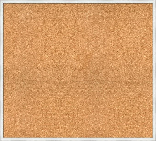 Amanti Art Natural Cork Board for Wall, 37x41 Vision Board with White Frame, Oversize Corkboard Office Decor for Home Organization, Country Rustic Corkboard Pinboard to Display Items for Home
