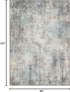 GENIMO Washable Area Rugs for Living Room, 8x10 Modern Non Slip Rugs, Low Pile Lightweight Soft Print Rug for Bedroom, Dining Room, Home Office, Washed Light Blue