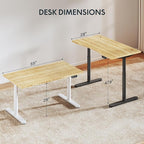 FLEXISPOT Bamboo Electric Standing Desk with Elegant Oval Legs, 55"x28" Height Adjustable Desk for Home Office & Living Spaces, Black Frame