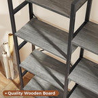 SUPERJARE Triple 5 Tier Bookshelf, Bookcase with 14 Open Display Shelves, Wide Book Shelf Book Case for Home & Office, Grey