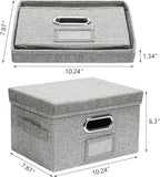 Remowith Greeting Card Organizer and Storage Box with 20 Pcs Adjustable Dividers, Storing Cards with 84 Pcs Labels Perfect for Storing Greeting Cards, Envelopes, Photos 2 Pack Grey