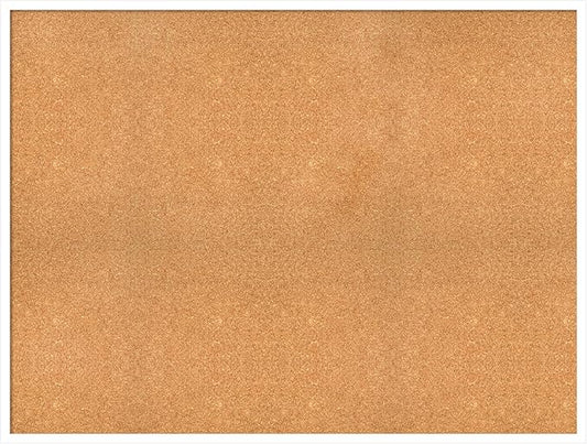 Amanti Art Natural Cork Board for Wall, 37x49 Vision Board with White Frame, Oversize Corkboard Office Decor for Home Organization, Modern Corkboard Pinboard to Display Items for Home Organization in