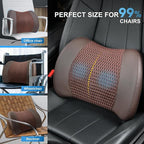 Lofty Aim Memory Foam Lumbar Support Cushion Relieves Lower Back Pain for Car Seat, Office Chair, and Wheelchair, 4D Mesh, Brown