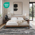 GENIMO No Crease Non Slip 8x10 Area Rugs for Living Room, Craft Woven Modern Abstract Rug, Soft Floor Carpet, Single-Piece Rugs for Bedroom, Dining Room, Office, Dark Gray Brown