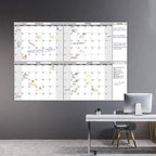 Large Dry Erase Wall Calendar - 36" x 52" Undated 4-Month Calendar for Home, Office, School - Reusable Jumbo Laminated Task Organizer
