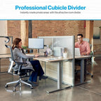 NBF Office Partitions - Cubicle Privacy Panel Wall Divider - Modern Room Separator with Quick Assembly - Indoor Laminate Free Standing Portable Room Divider Panel - 52" H x 49" W (Gray)