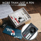 Wordsworth & Black Fountain Pen Gift Set, Includes Bottle, 6 Cartridges Refill Converter, 4 Replacement Nibs, Premium Package, Journaling, Calligraphy, Smooth Writing Pens [Red Chrome]