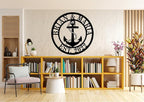 Personalized Nautical Decor, Custom Metal Sign, Anchor Family Name Sign,Nautical Wall Decor, Anchor Custom Name and Date Metal Sign