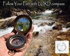 Trust in The Lord With All Your Heart - Proverbs 3:5-6 Quote Engraved Compass With Wooden Box, Greeting Card, Gift Compass, Graduation Day Gifts 2024 for Women Men Boys Girls