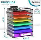 GoldOrcle 8 Tier Paper Letter Tray Organizer with Handles, Mesh Desk File Holder Storage Organization for Office School Desktop