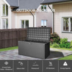 PATIOEASY 80GAL Deck Box - Black,utdoor Cushions, Throw Pillows,Waterproof Patio Storage Box Covers