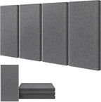 UMIACOUSTICS 4 PCS Acoustic Panels, 2“ Thick 23.6" x 11.8" Fiberglass Sound Absorbing Panels, Soundproof Panels for Studios, Office, Home Theater. Charcoal Grey