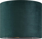 GO&SO Green Velvet Medium Lamp Shades Drum Lamp Shades 13" Top x 13" Bottom x 10" High (Spider) Modern Lampshade for Table Lamps & Floor Lamps & Bedside Lamps -Assembly Required - By GO&SO