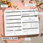 Clever Fox Planner – Undated Weekly & Monthly Planner for Productivity, Time Management & Goals – Organizer Journal – A5 (Peach Pink)