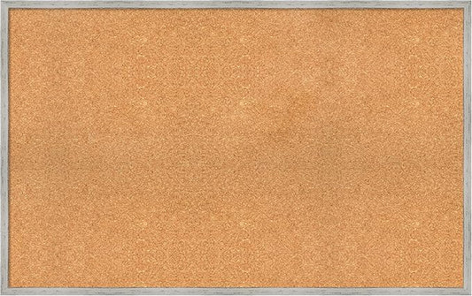 Amanti Art Natural Cork Board for Wall, 27x43 Vision Board with White Frame, Oversize Corkboard Office Decor for Home Organization, Cottage Corkboard Pinboard to Display Items for Home Organization