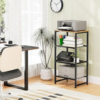 GEORIS 4 Tier Printer Stand, Spacious Floor Mount, Metal, Industrial, Printer Table Holder with Storage Shelf for Home Office Fax Machine Scanner