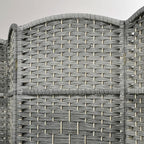 HOMCOM 6 Panel Room Divider, 6' Tall Folding Privacy Screen, Hand-Woven Freestanding Wall Partition for Home Office, Bedroom, Mixed Gray