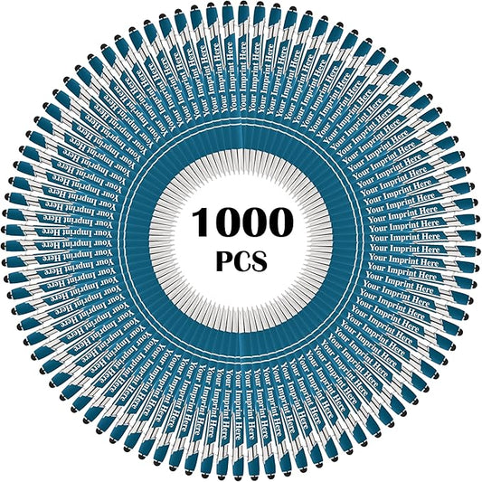 Up to 500 Pcs Custom Pens Bulk | Rainbow of Colors | Soft-Touch Metal Black Ink Personalized with Name or Message (Light Blue, 1000 pcs)