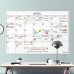 Large Dry Erase Wall Calendar - 24"x 36" Undated Monthly Calendar for Home, Office, Classroom - Reusable Laminated Task Organizer