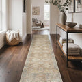 GENIMO Runner Rug 2x10 Non Slip Machine Washable Hallway Runner Vintage Rug, Low Pile Lightweight Rugs for Entryway, Hallway, Kitchen and Corridor, Warm Brown