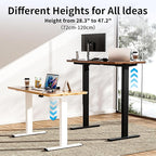 BIZUM Electric Standing Desk Frame, Height Adjustable Sit Stand Desk Base with Memory Preset Button, USB Port for Home Office, Black Frame Only