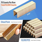 meite 16 Gauge 1-Inch Wide Crown Staples 1'' Leg, Galvanized P-Type Heavy Duty Construction Staples for Stapler Gun - Roofing Flooring Fencing House-Wrap, Strong Holding & Tear-Resistance, 10,000 PCS